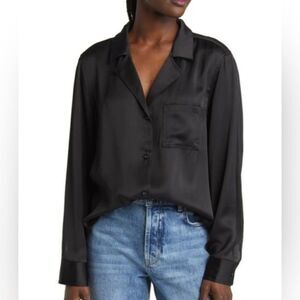 Nordstrom green silky blouse